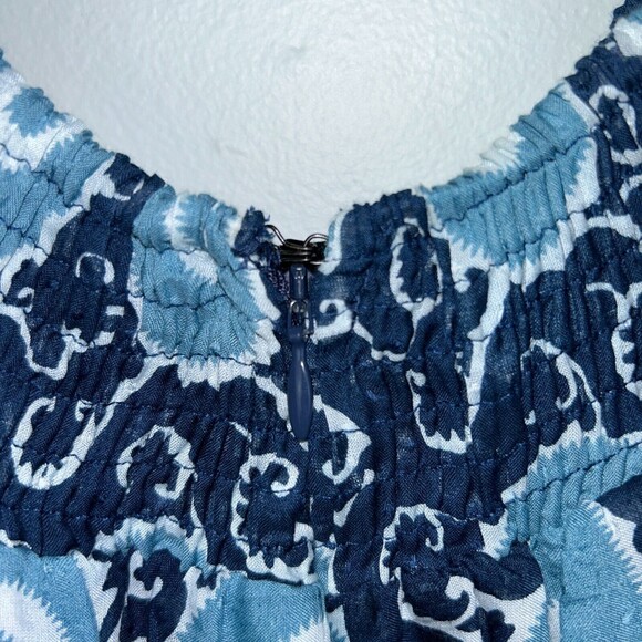 ANTHROPOLOGIE Kopal Suzani Off The Shoulder Romper Jumpsuit Blue Women's XS EUC - Picture 6 of 12